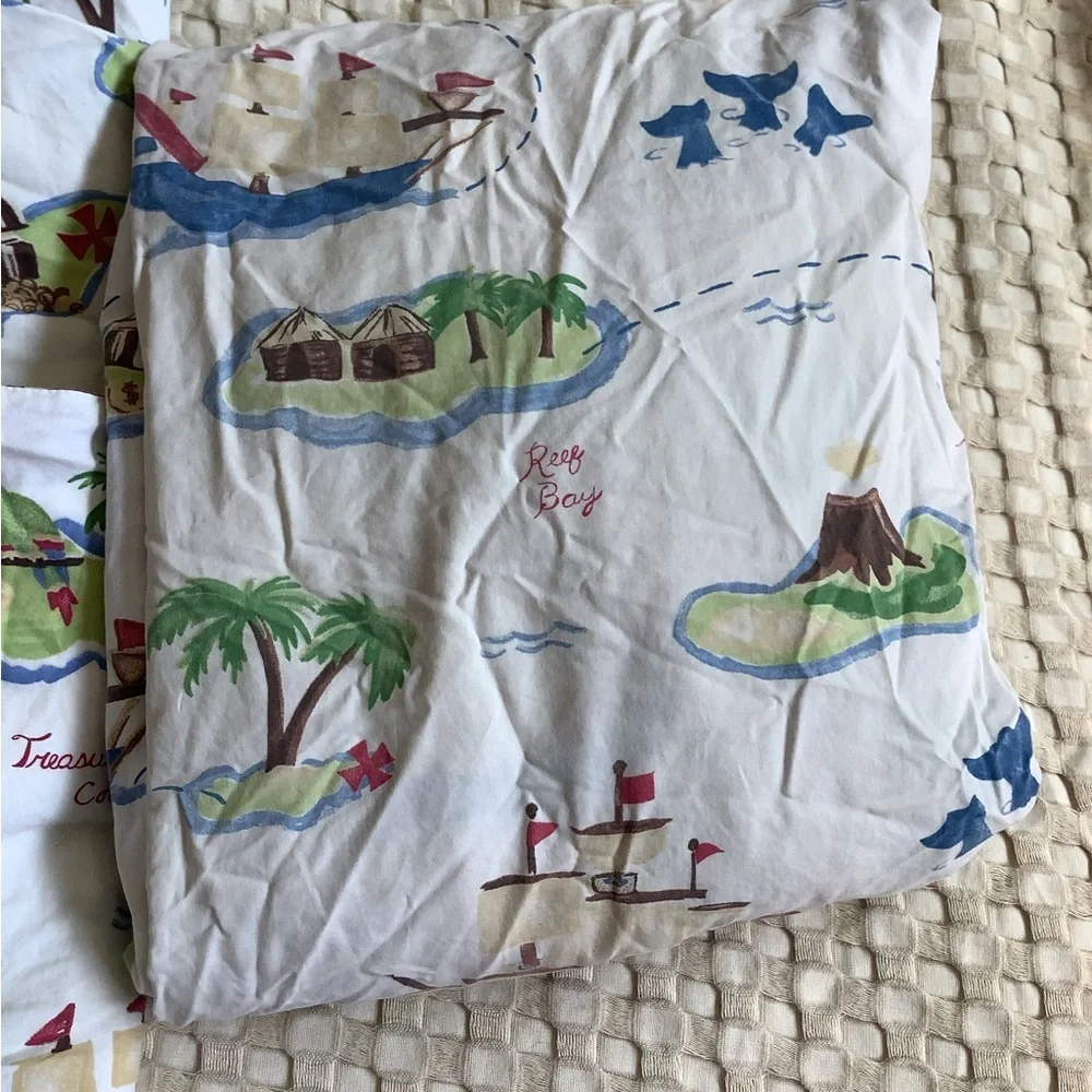 Pottery Barn Kids Bermuda Fish Twin Duvet Sheet Pillow Cases Covers
